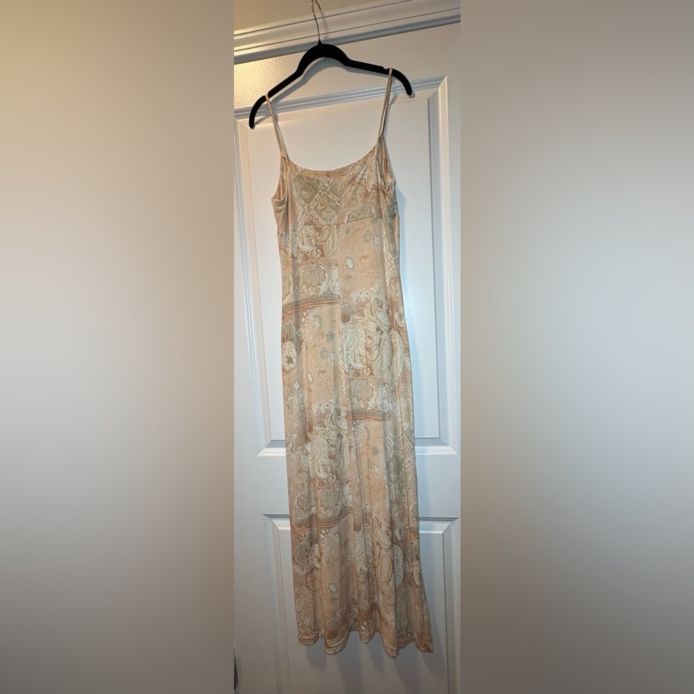 Alexia Admor New York Womens Large Paisley Floral Empire Waist Maxi Slip Dress